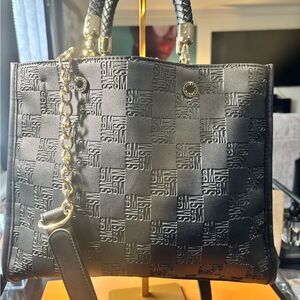 Black Embossed Tote Bag